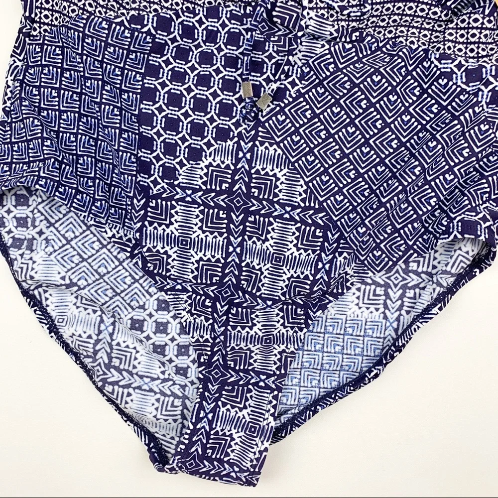 New Kona Sol Navy Geometric Swimsuit 26W - Picture 3 of 8